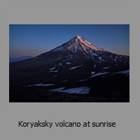 Koryaksky volcano at sunrise